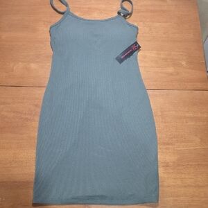 No Boundaries Olive Ribbed Camisole Dress